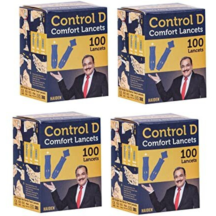 Control D Glucometer Round Comfort Blood Lancet 400 Pieces, Blue Round Comfort Lancet Needle, Round Glucometer Lancets