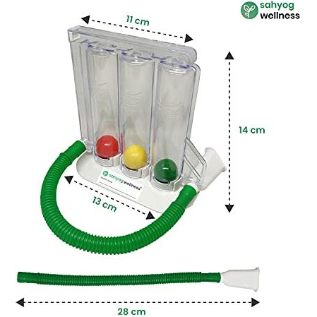 Sahyog Wellness Respiratory 3 Balls Lung Exerciser With 2 Tubes (Spirometer)