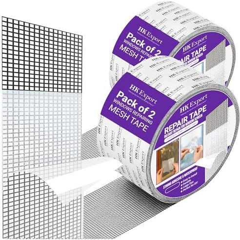 Hkexport Mosquito Net Patch Repair Tape, Window Screen Repair Tap, Strong Adhesive & Waterproof Window Mosquito Net Covering Mesh Tape For Door Tears Holes Screen Patch Repair (Pack Of 2 (Net Tape))