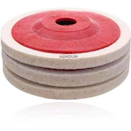 Homdum Maf Wool Felt Buffing Pad Wheel Disc For Polishing Stainless Steel Metal Marble Glass Ceramic, 4 Inch Angle Grinder Abrasive Rotary Tool Accessory - White, 100 X 16Mm X 16Mm Dia