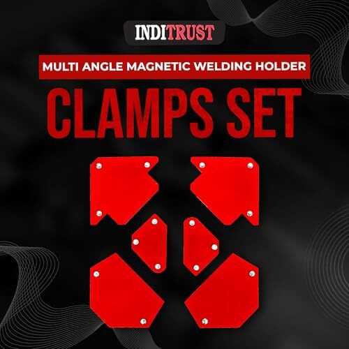 Inditrust New Multi Angle Magnetic Welding Holder Clamps Set Maf With 2Pcs X 3Inch Arrow Type, 2Pcs X Triangle And 2Pc X Mini, Strong Magnet Pull (Pack Of 6)