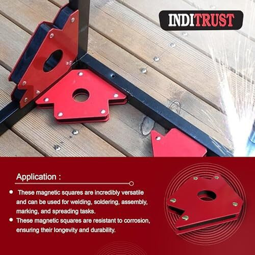 Inditrust New Multi Angle Magnetic Welding Holder Clamps Set Maf With 2Pcs X 3Inch Arrow Type, 2Pcs X Triangle And 2Pc X Mini, Strong Magnet Pull (Pack Of 6)