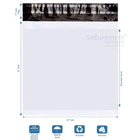 Securement Pod Courier Bags - 6 X 6 Inch (100 Pcs)