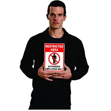 Clickforsign Res-Area-Sb-59(8X6) Restricted Area Authorized Employee Only Sign Board, 200 X 150 Mm
