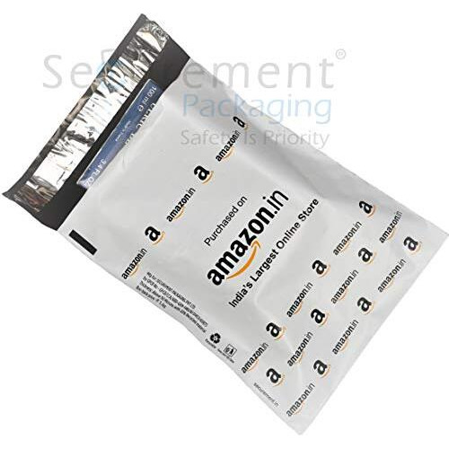Securement Plastic Amazon Branded Economy Non-Pod Poly Bags (Without Pod Jacket) -6 X 8 Inches (100 Pcs), Grey