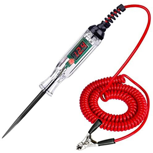 Sthira Car Test Voltage Tester 3V/6V/12V/24V,Ac Car Circuit Tester With Led Indicator Light Car For Fuse,Car Motor,Frenquency Voltage Testing,Car Battery,Car Respair Tool,Car Inspection Tool,Black