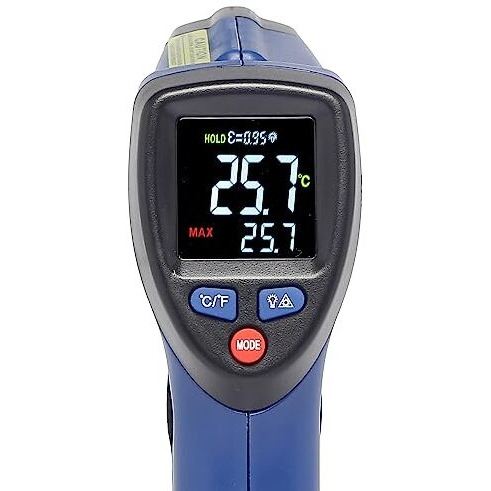 Beetech Industrial Infrared Thermometer -50C To 580C With Circular Laser Technology, Emissivity Adjustable, Multicolor Display, Fast Response And Backlight Lcd Display