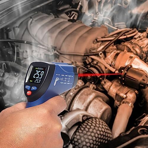 Beetech Industrial Infrared Thermometer -50C To 580C With Circular Laser Technology, Emissivity Adjustable, Multicolor Display, Fast Response And Backlight Lcd Display