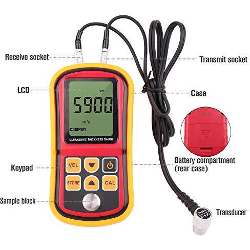 Lotfancy Ultrasonic Thickness Gauge, Digital Thickness Meter Tester, Range 1.2-220Mm With Hard Storage Box