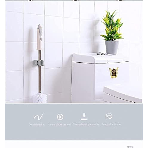 Rifrpha Pack Of 4 Broom Holder Wall Self-Adhesive Broom Holder Self-Adhesive Mop Holder No Drilling Wall Mount Broom Holder Broom Holder Wall Mounted Grey Mop Holder Mop Holder For Kitchens, Bathrooms