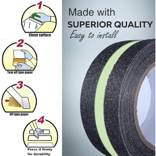 Catbow Anti Slip Grip Tape,Non-Slip Traction Tapes With Glow In The Dark Reduce The Risk Of Slipping For Indoor Or Outdoor Stair Tread Step And Other Slippery Surfaces,2 Inchx16.4 Foot