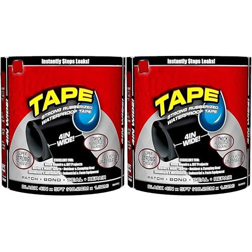 Jb Online Hub Pack Of 2 Flex Tape For Water Leakage  Super Strong Waterproof Sealant Tape For Sink, Water Tank, Cracks, And Gaps (Black Colour)