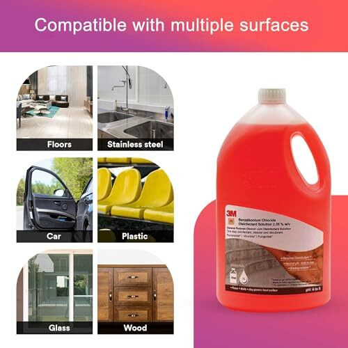 3M General Purpose Cleaner Solution P2, All-Purpose Cleaners For Glass, Floor, Plastic, Stainless Steel, Fast Cleaner With Pleasant Fragrance (5L, Pack Of 1)