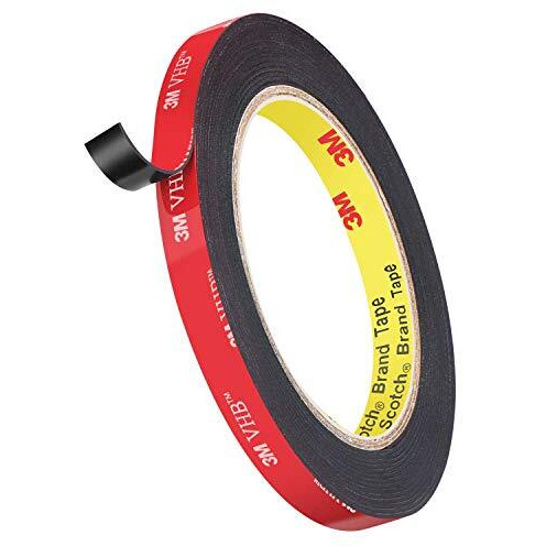 3M Ia120100531 Hi Strength Bond Tape (12 Mm X 5 M 1 Roll + Primer), Black