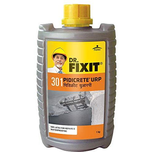 Dr.Fixit 301 Sbr Latex Pidicrete Urp, Sbr Latex For Waterproofing & Repairs - 1Kg (Grey)