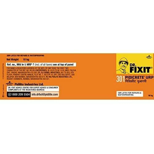 Dr.Fixit 301 Sbr Latex Pidicrete Urp, Sbr Latex For Waterproofing & Repairs - 10 Kg, Waterproofing For Roofs, Floors, Walls, Bathrooms, Terraces