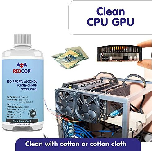 Redcop Isopropyl Alcohol 99.9% Pure [(Ch3)2-Ch-Oh] Cas 67-63-0] 300Ml Rubbing Alcohol
