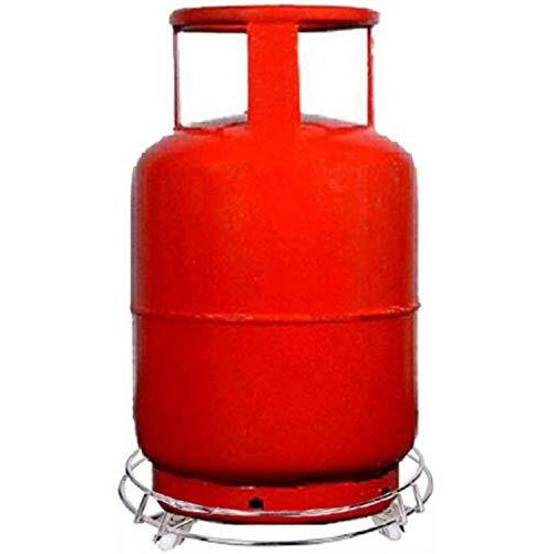Kuber Industries Stainless Steel Cylinder Trolly With 4 Wheels (Silver)-Ctktc021689