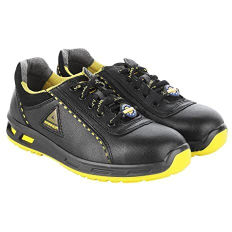 Liberty Warrior Envy Earth Popcorn Safety Shoes For Men, Steel Toe, Light Weight, Black/Yellow, Sizes-8Uk