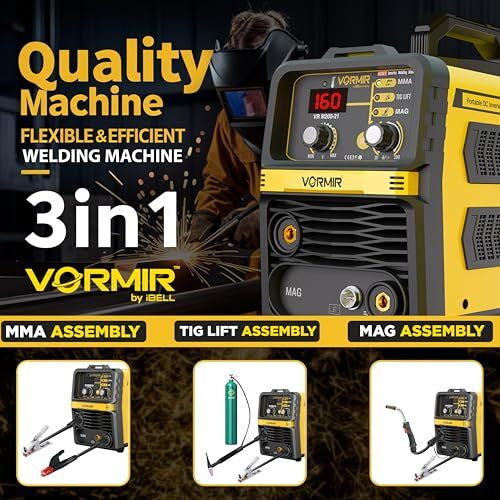 Ibell Vormir Vrm200-21 Inverter Mma/Mag/Tig Lift Welding Machine (Home/Diy) 200A With Hot Start, Anti-Stick Functions- 1 Year Warranty