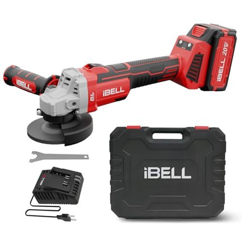 Ibell Ba20-25 4.0Ah (Bmc) Cordless Angle Grinder Brushless|20V Max|100Mm/4Inch Disc|3-Speed (5000/6500/8500 Rpm)|Lightweight Ideal For Cutting, Grinding, And Polishing
