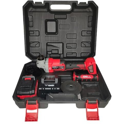 Ibell Ba20-25 4.0Ah (Bmc) Cordless Angle Grinder Brushless|20V Max|100Mm/4Inch Disc|3-Speed (5000/6500/8500 Rpm)|Lightweight Ideal For Cutting, Grinding, And Polishing