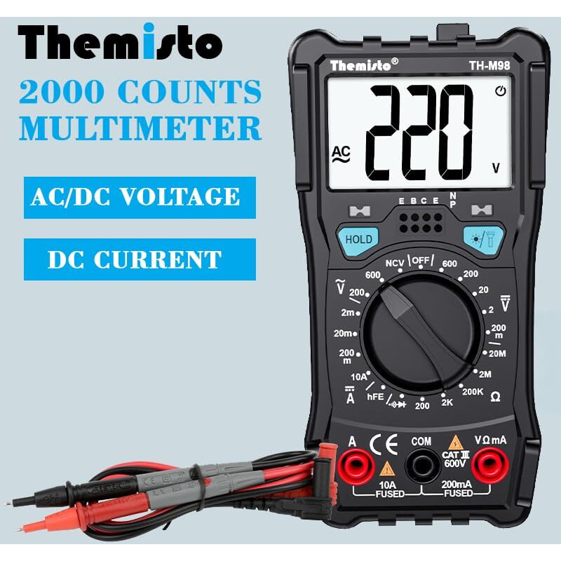 Themisto Th-M98 Digital Multimeter (Black 2000 Counts)