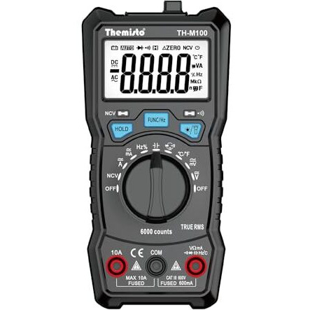 Themisto Th-M100 Ac/Dc Current, Autorange Digital Multimeter (6000 Counts, Black)