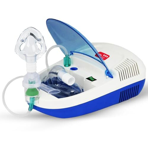 Ageasy (Max Group) Nebulizing Machine | Inhaler Machine With Storage Compartment | Nebuliser Machine For Kids & Adults | Steam Machine For Cold & Cough With 2 Masks, 1 Mouthpiece & 5 Filters