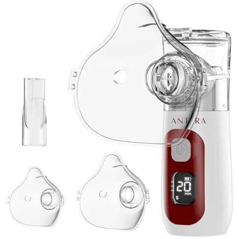 Antara Ageasy Mesh Nebulizer With Led Display | Silent & Portable Nebulizing Machine With Fast Mist Delivery | Rechargeable Handheld Nebuliser Machine | Nebulizer With 1 Child Mask, 1 Adult Mask & 1 Mouth Piece | Ideal For Travel & Home Use