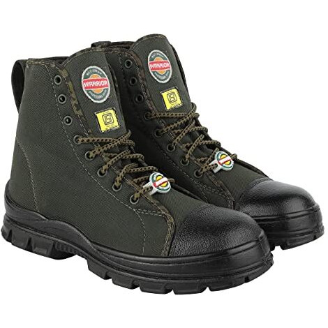 Liberty Warrior 88-46Hstg Jungle Boot For Men, Soft Toe, Olive Green & Black, Size-9Uk