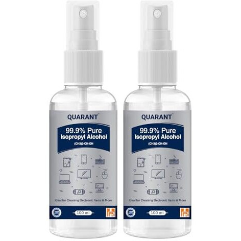 Quarant 99.9% Pure Isopropyl Alcohol (Ipa) For Rubbing Or Cleaning Electronics & More, 100Ml Spray Bottle (Pack Of 2)