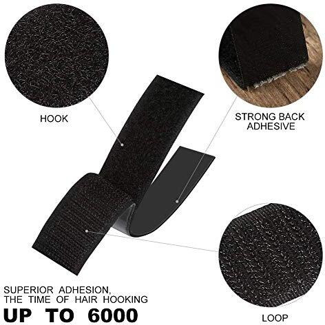Sunkizzrs 5M Hook + 5M Loop (Width-25Mm) Tape Roll Strips With Adhesive Back Mounting Tape For Picture And Tools Hanging Pedal Board Fastening Black Stick-On Tape