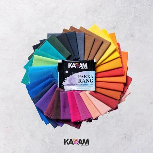 Kadam Pakka Rang Fabric Dye For Clothes Permanent, Cloth Dye Powder, Fabric Dye Clothes, Dye For Faded Jeans, 10 Sachets Of Shade 09 Dark Blue Colour With 5 Sachets Of Dyfix Colour Fixer