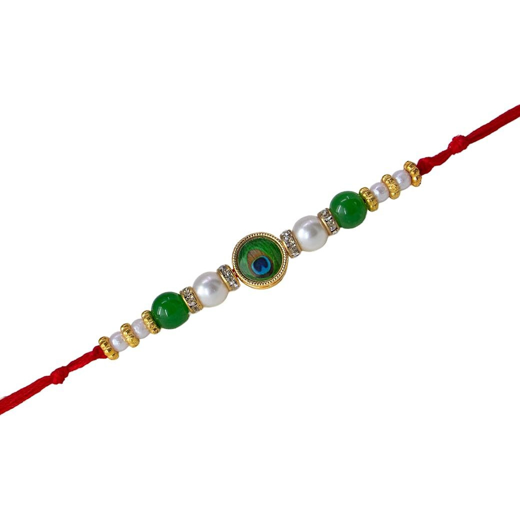 Shalinindia Premium Designer Green Peacock Rakhi For Brother  Rakhi Thread, Rakhi Bracelet, Traditional Raksha Bandhan Gift For Bhaiya