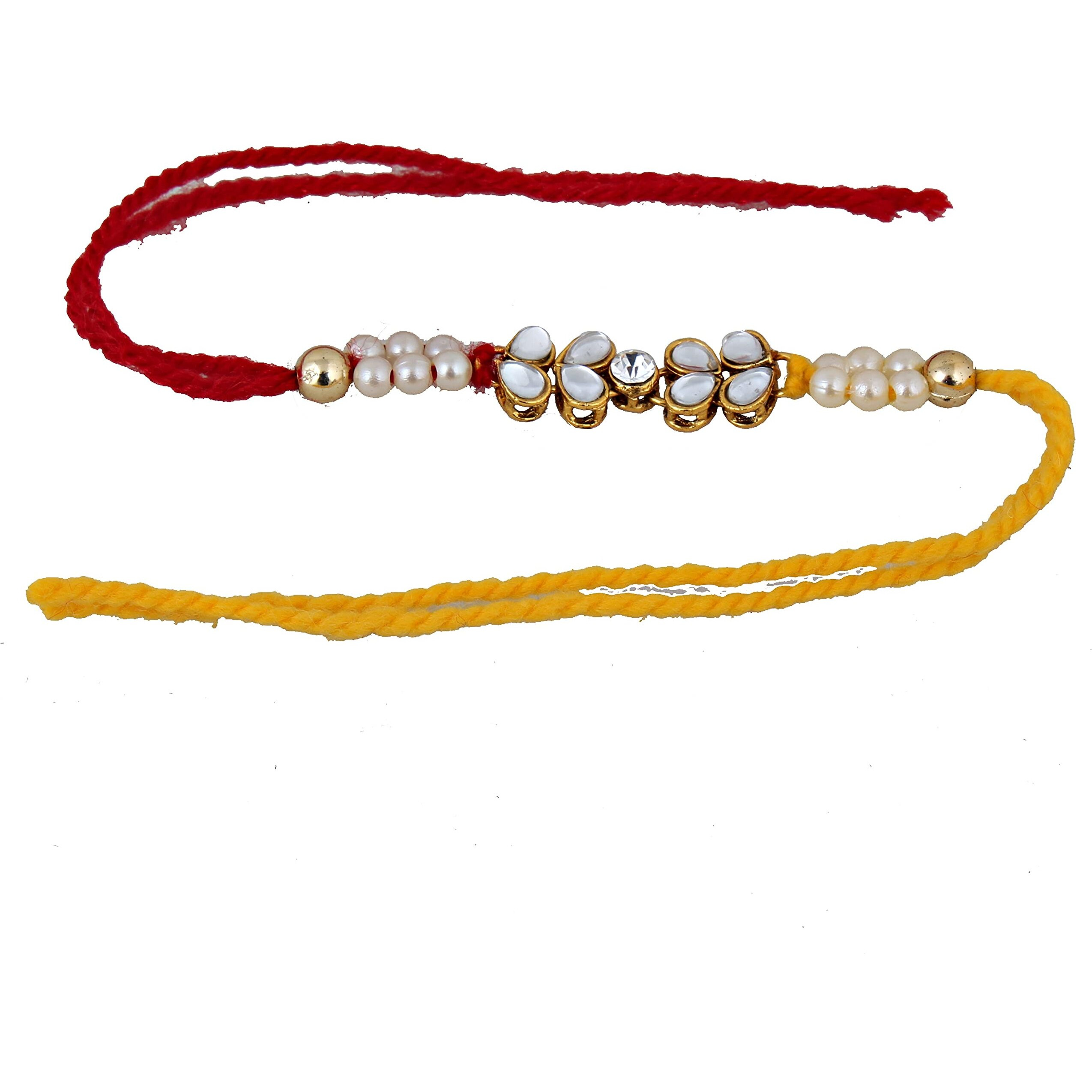 Lucky Jewellery 18 K Gold Plated 99.99 Silver Pure Chandi Two Thousand Rupee Note Rakhi Boho Collection Rakshabandan Rakhee Bracelet For Bro/Brother/Bhaiya/Bhai/Bhabhi Rakshasutra (390-Wzr1-1200-1N)