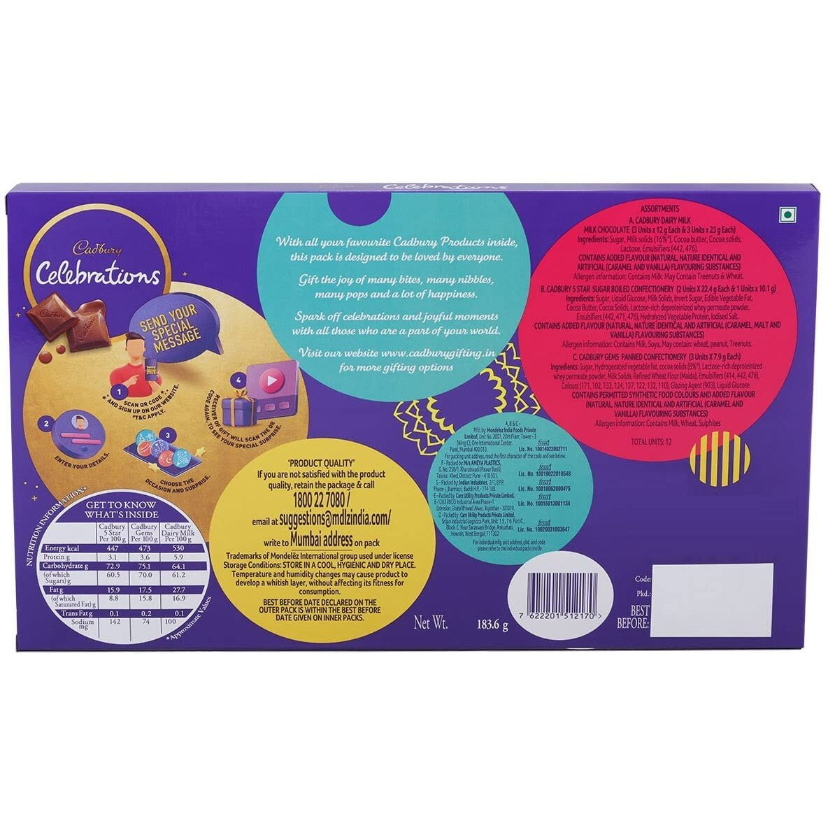 Gifts World Rakhi With Celebrations Assorted Chocolate Gift Pack Gift For Your Loved Ones With Chocolates | Set Of 2 Rakhi + Gift Pack | Special For Rakshabandhan | Rakhi Chocolate Gift For Brother | Rakhi With Chocolate Hamper