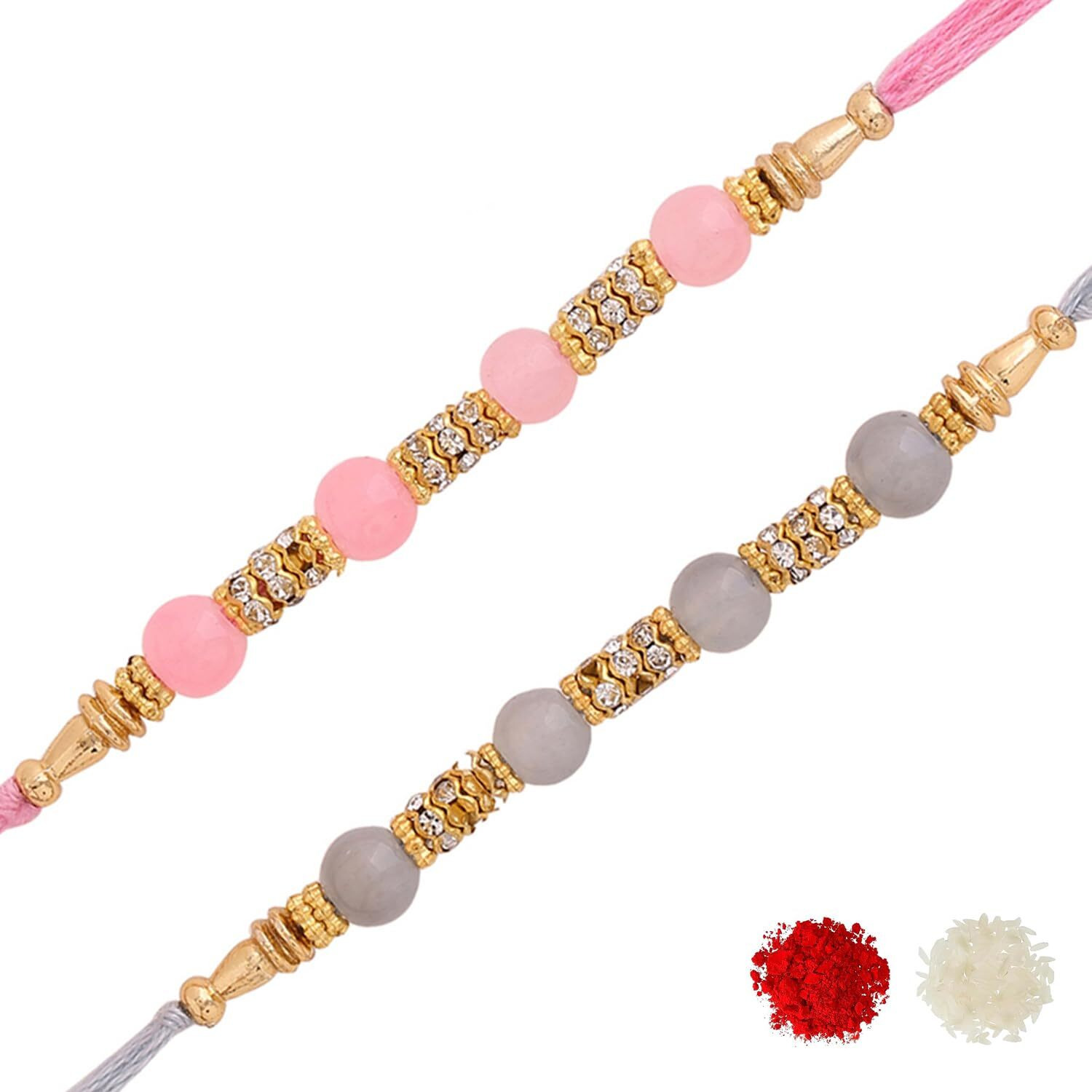 Voylla Set Of Two Sterling Rakhi With Roli Chaawal Pack Multicolour