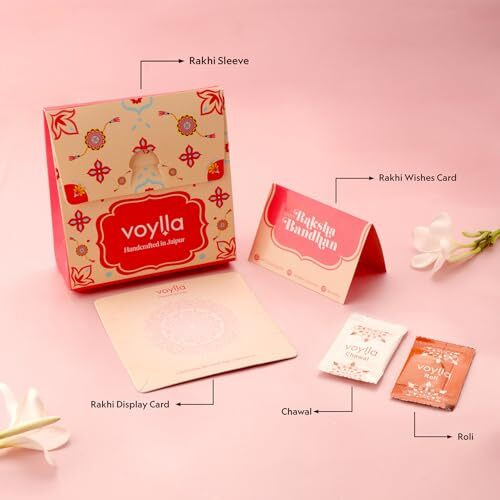 Voylla Set Of 3 Pearl Beads Studded Thread Rakhi