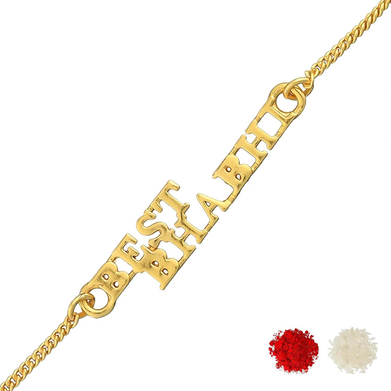 Voylla Best Bhabhi Rakhi Bracelet In Gold Tone|Lumba Rakhi For Bhabhi|Rakhi For Bhabhi|