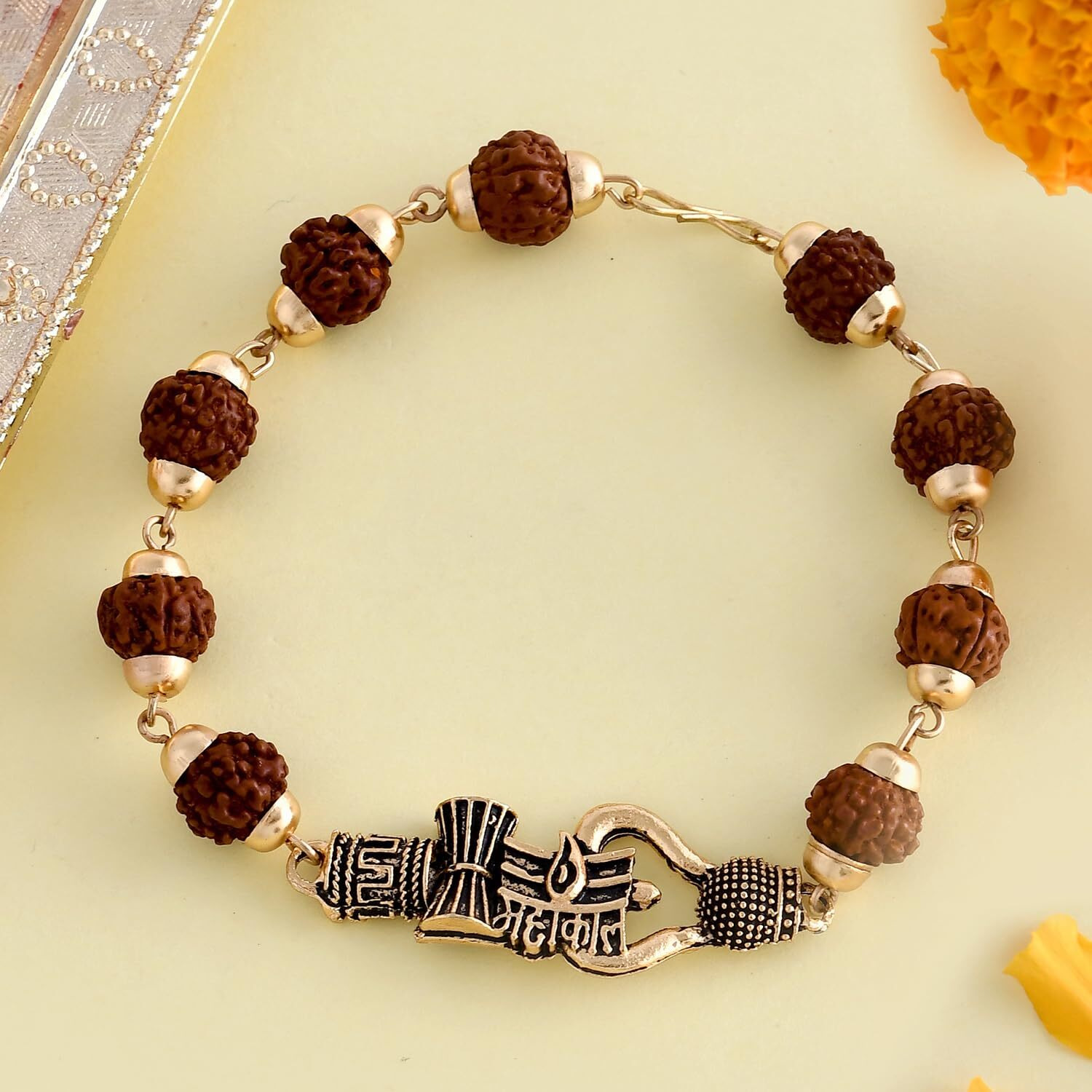 Voylla Lord Shiva Motifs Rudraksha Rakhi|Rakhi For Brother|