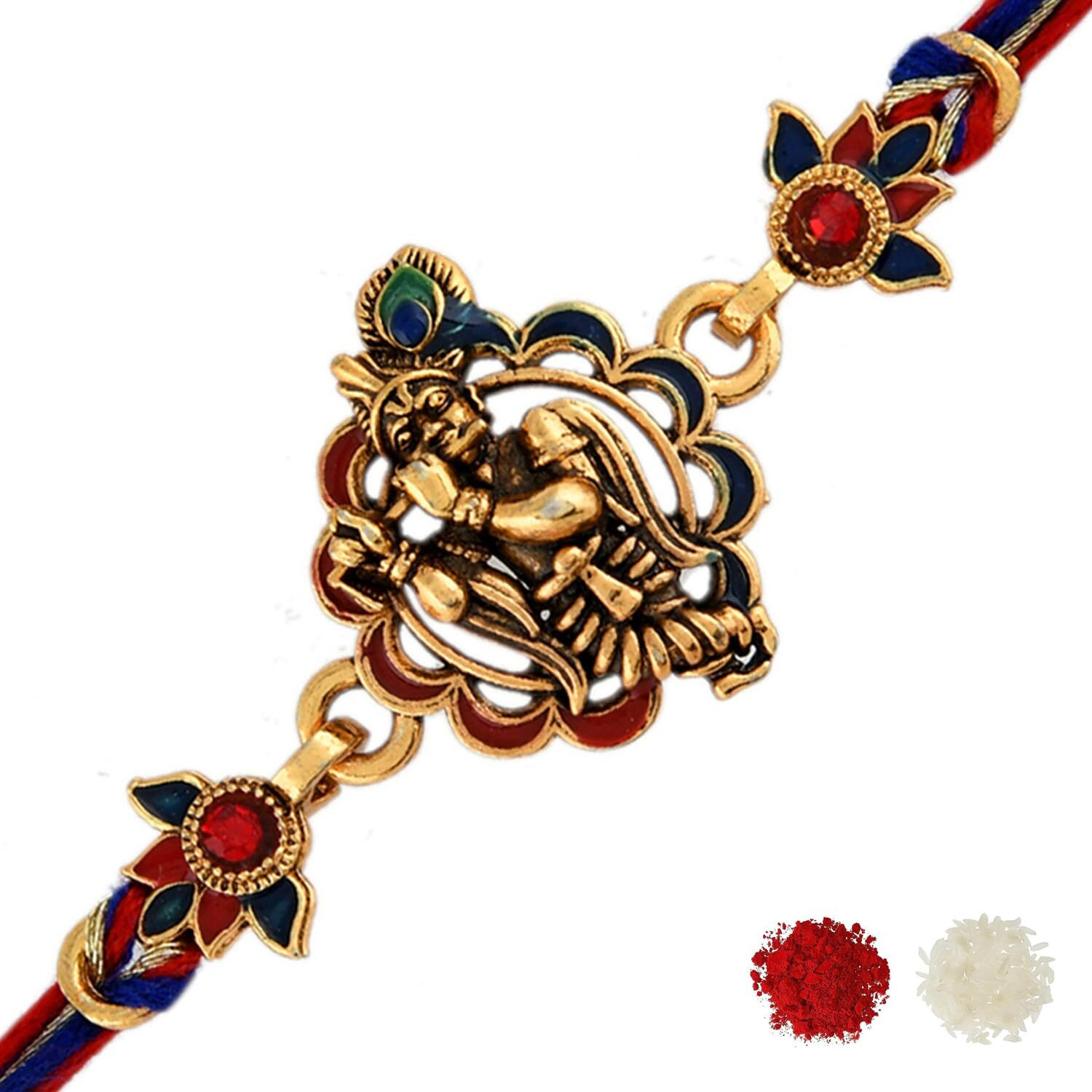 Voylla Traditional Lord Krishna Motif Thread Rakhi|Rakhi For Brother|