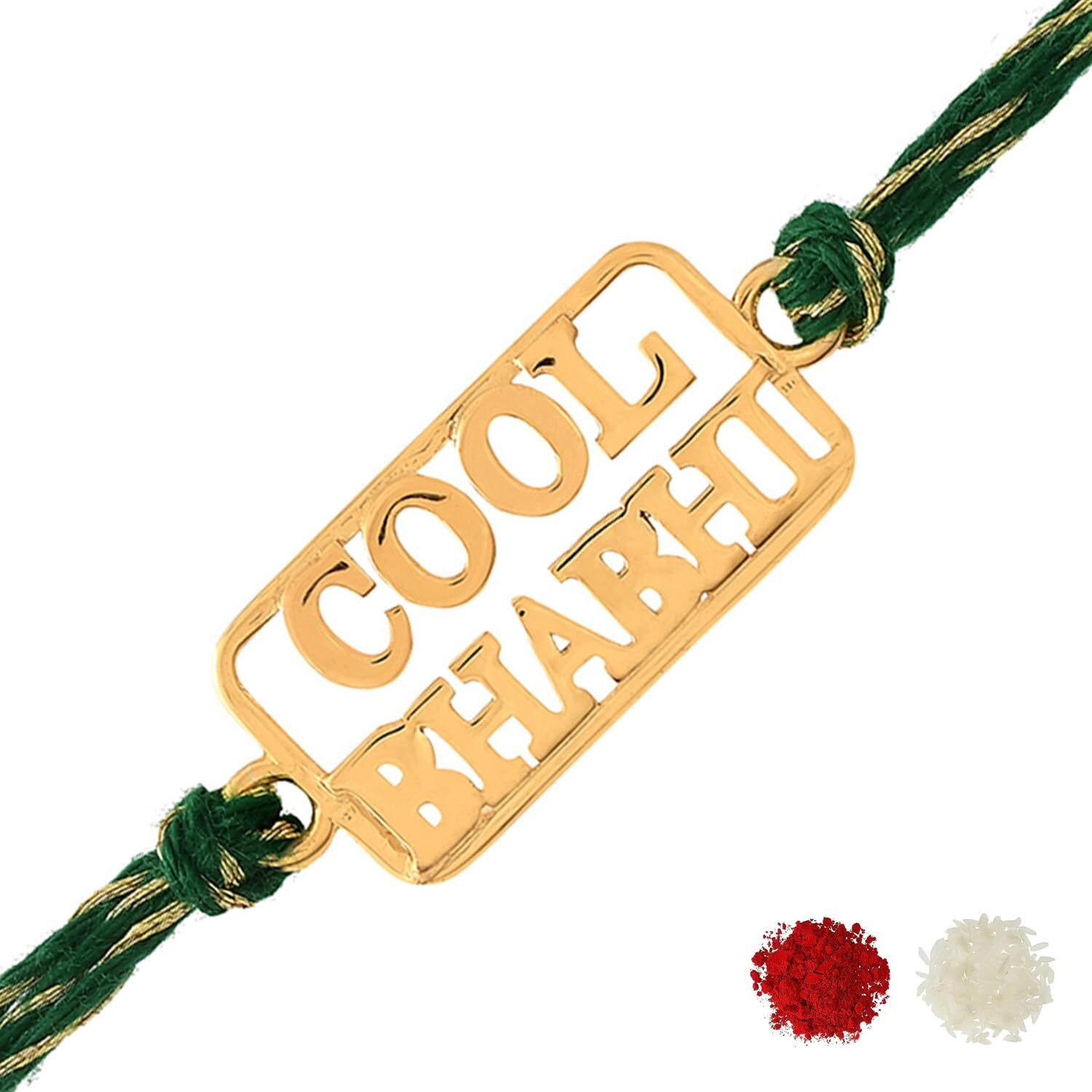 Voylla 925 Sterling Silver Cool Bhabhi Gold Micron Plated Thread Rakhi|Lumba Rakhi For Bhabhi|Rakhi For Bhabhi|