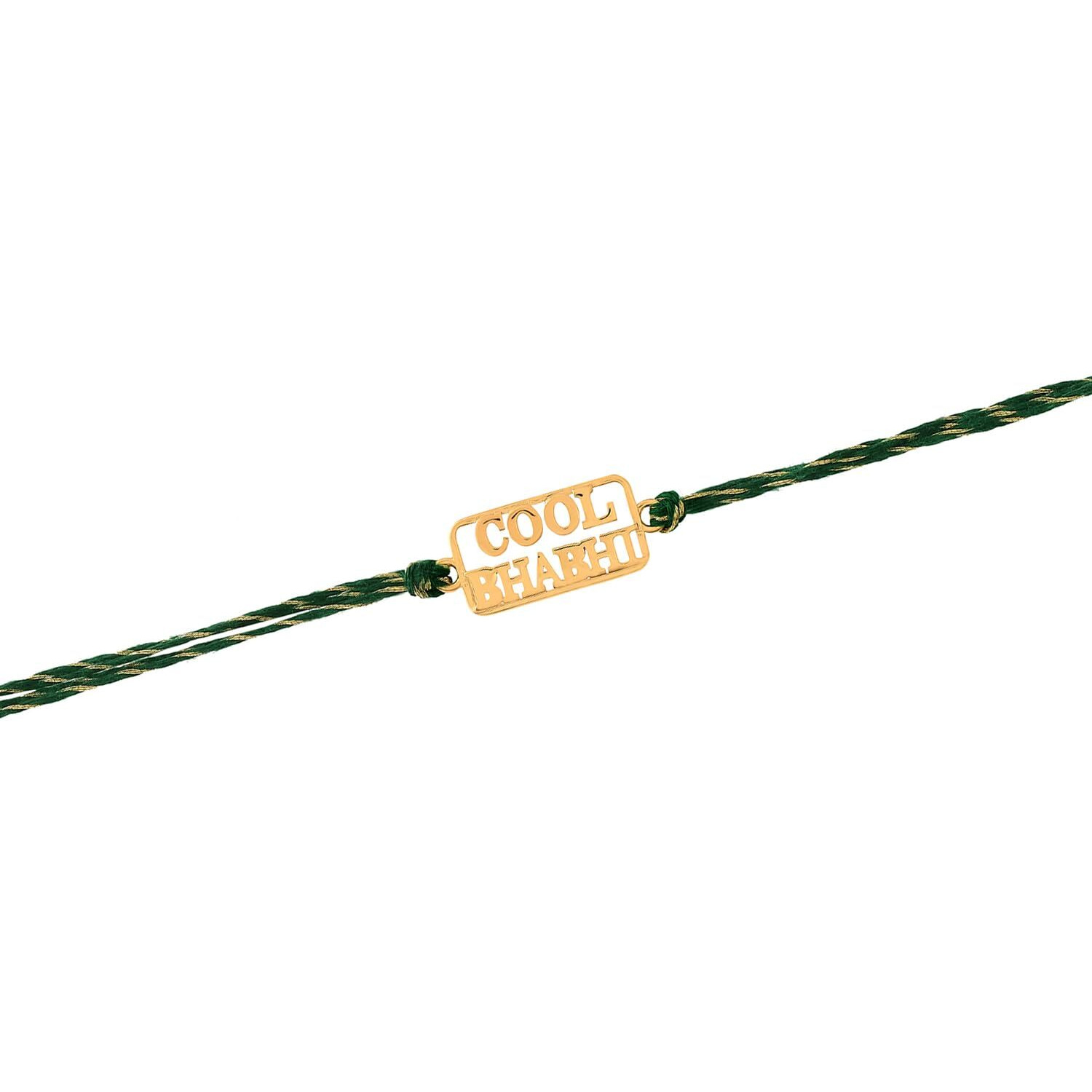 Voylla 925 Sterling Silver Cool Bhabhi Gold Micron Plated Thread Rakhi|Lumba Rakhi For Bhabhi|Rakhi For Bhabhi|