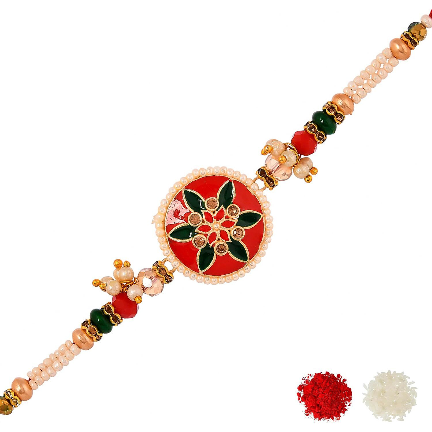 Voylla Bejewelled And Beaded Men's Thread Rakhi For Brother|Pack Of 1|Rakhi Special|