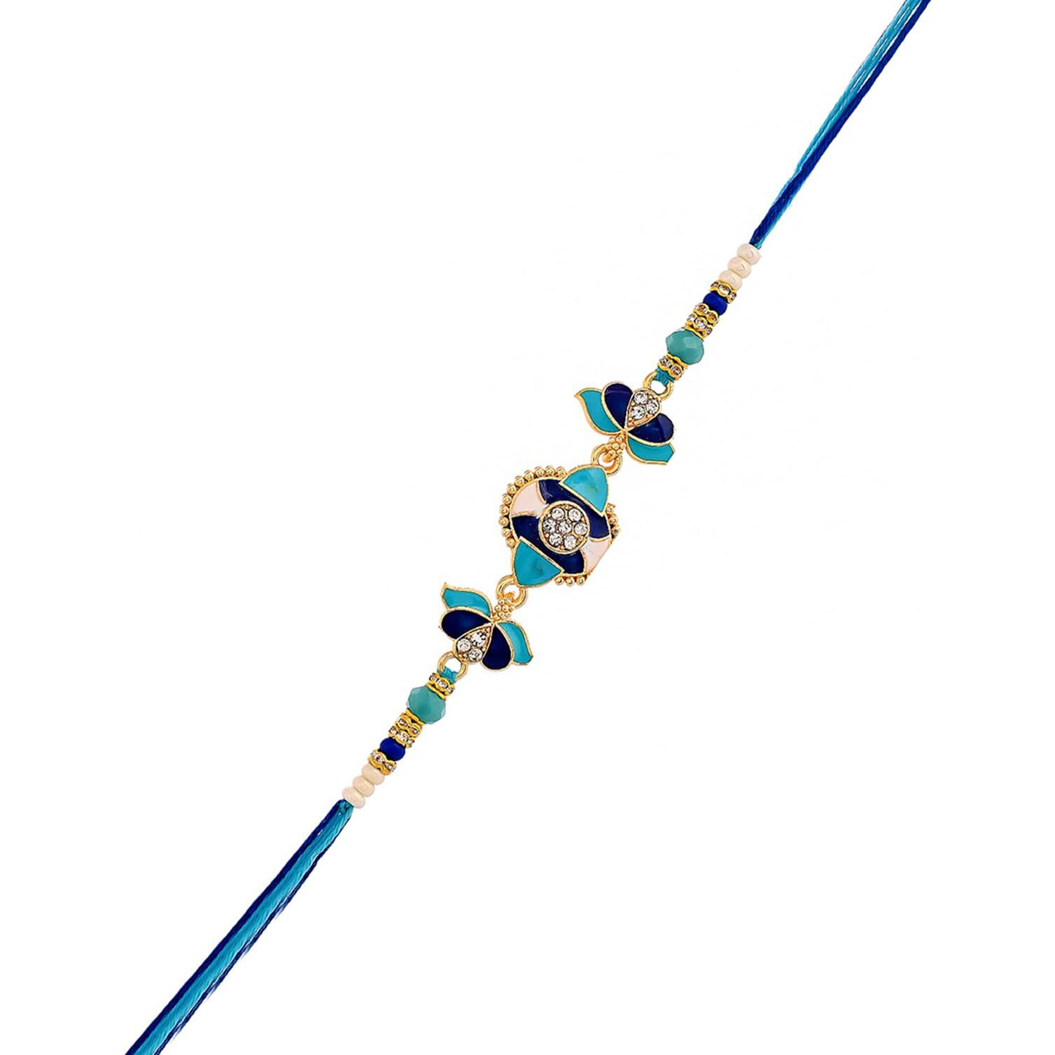 Voylla Blue Enamelled And Beaded Men's Rakhi For Brother|Pack Of 1|Rakhi Special|