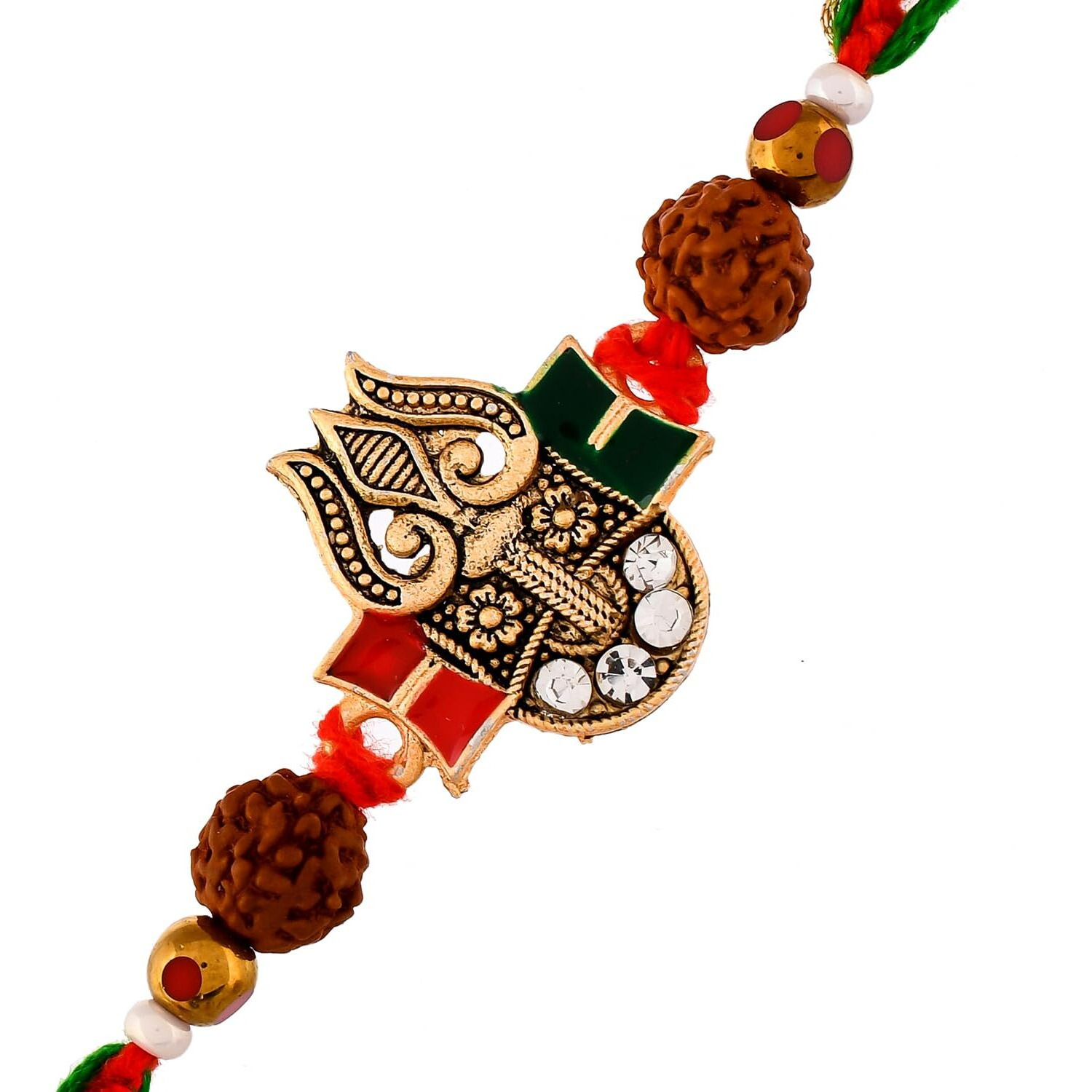 Voylla Men's Lord Shiva Trishul Motif Thread Rakhi For Brother|Pack Of 1|Rakhi Special|