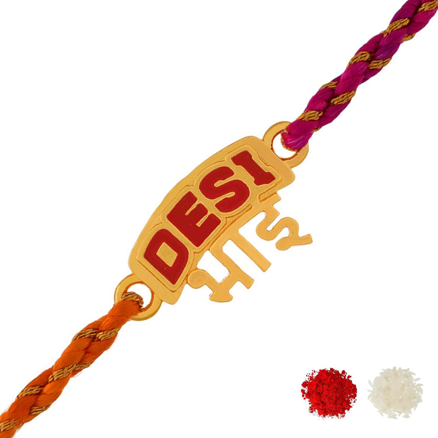 Voylla Desi Bhai Multi Color Brass Thread Rakhi For Brother|Pack Of 1|Rakhi Special|