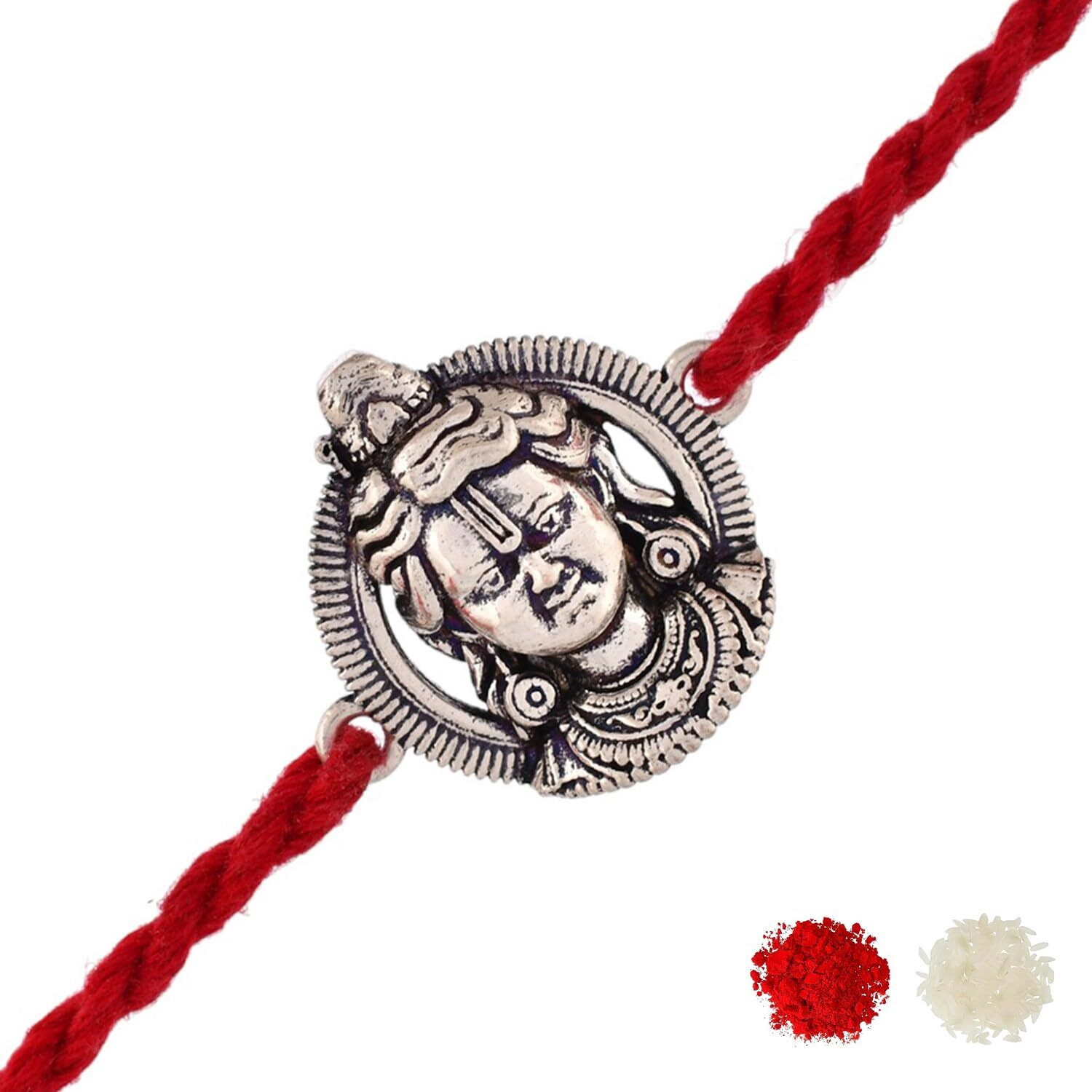 Voylla Ram Lalla Silver Oxidised Brass Rakhi For Brother|Pack Of 1|Rakhi Special|