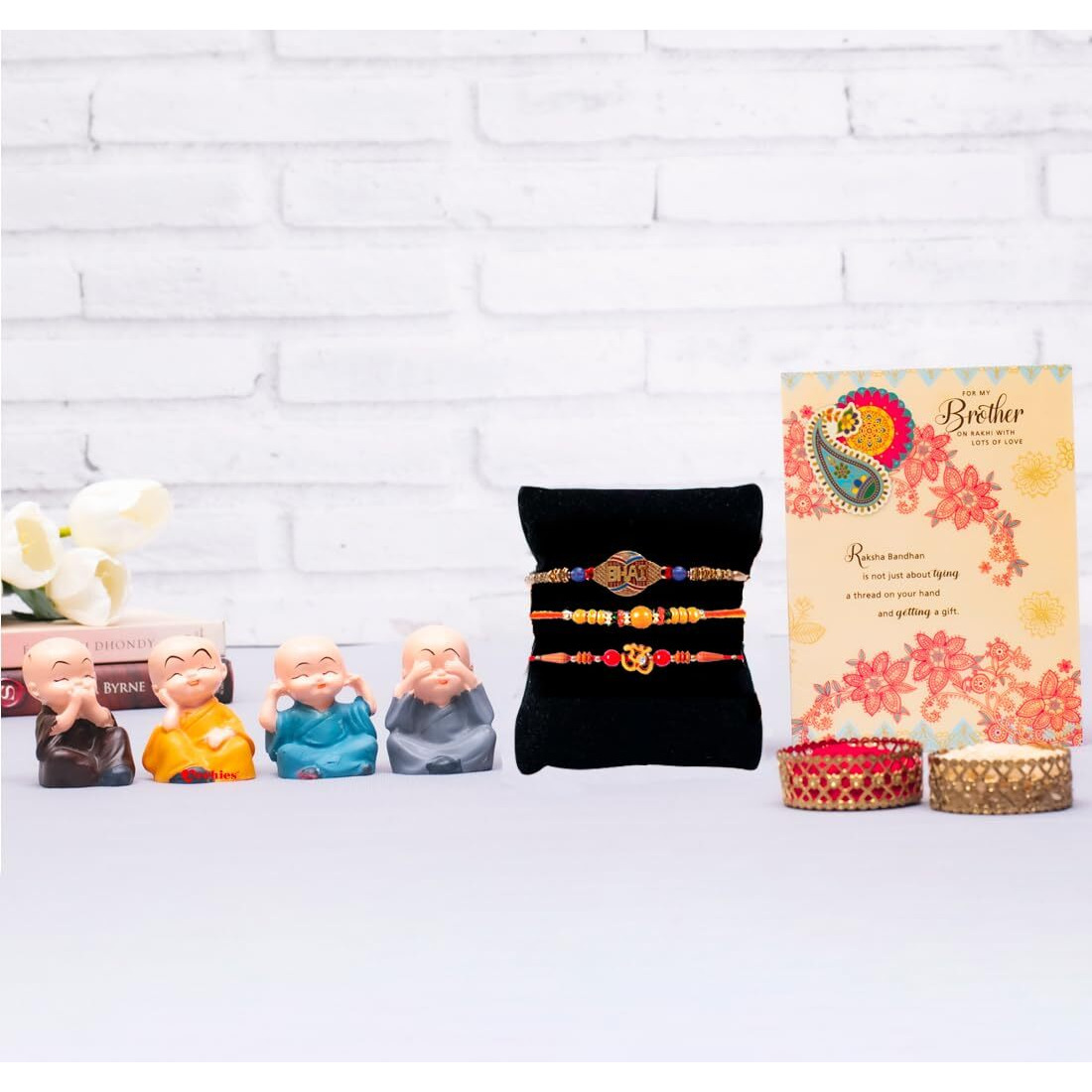 Archies Rakhi Collection For Rakshabandhan | Rakhi For Brother | Rakhi For Bhaiya And Bhabhi | Rakhi Combo Gift Hamper (Acceptable-Buddha+Rakhi Combo)
